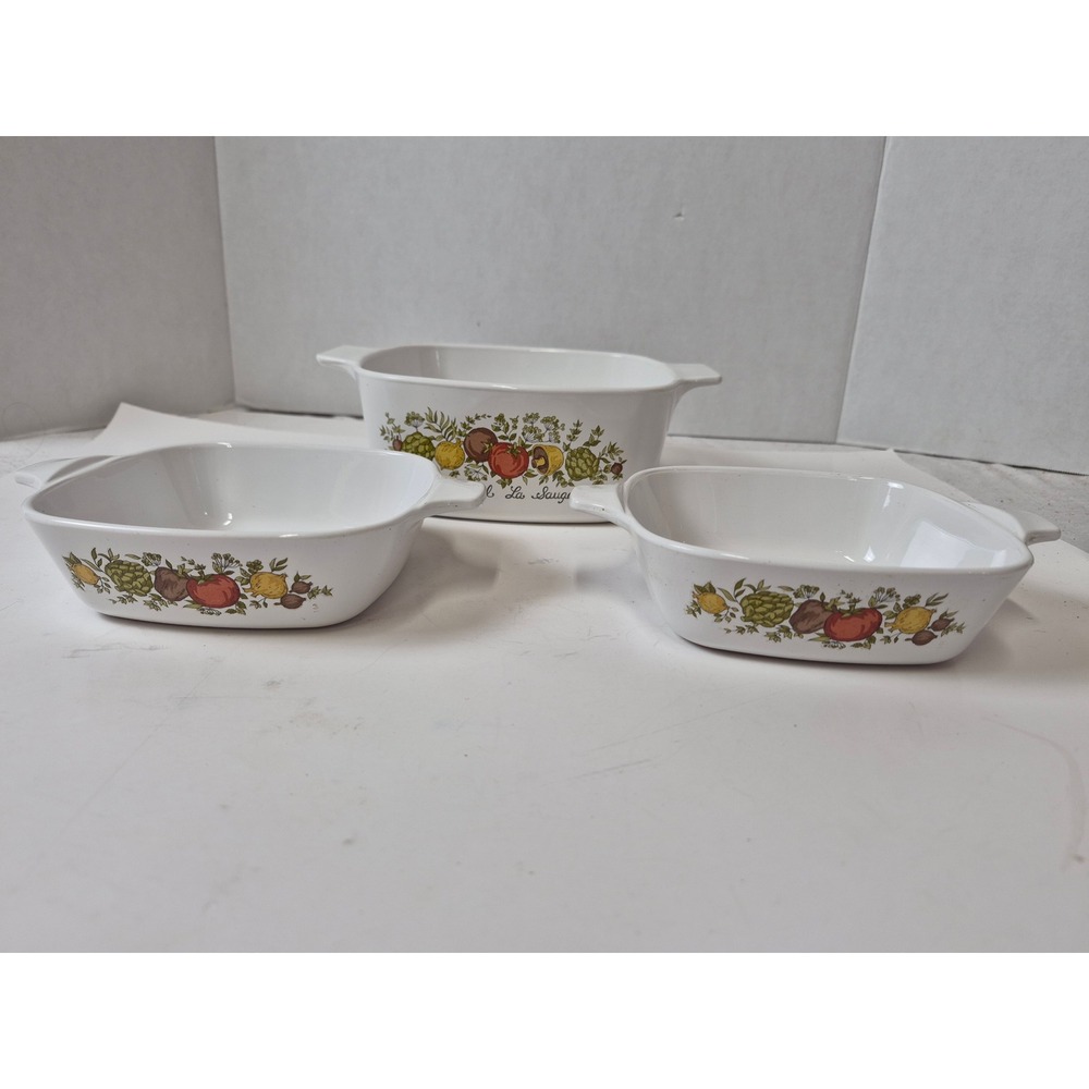 Vtg Corning Ware Spice of Life Casserole Set P-41-B La Sauge 3 Piece Pyroceram